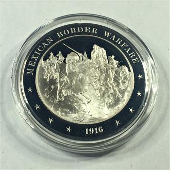 1.2 oz Proof Sterling Silver Historical Commemorative Medallion*Mexican Border Warfare*In Capsule