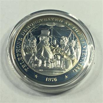 1.2 oz Proof Sterling Silver Historical Commemorative Medallion*Telephone Demonstrated at the Centennial*In Capsule