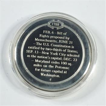 1.2 oz Proof Sterling Silver Historical Commemorative Medallion*United States Constitution Ratified*In Capsule