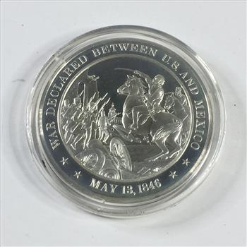1.2 oz Proof Sterling Silver Historical Commemorative Medallion*War Declared Between U.S. and Mexico*In Capsule