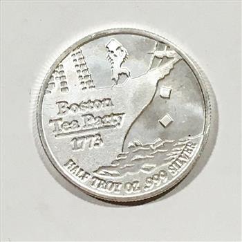 1/2 Troy oz .999 Silver Round*Don't Tread On Me*Boston Tea Party