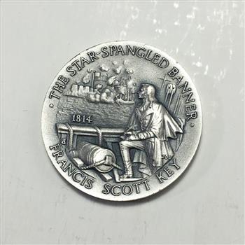 1.25 Troy oz .999 Fine Silver Medallion*Commemorating Francis Scott Key/Star Spangled Banner*by Longine Symphnette
