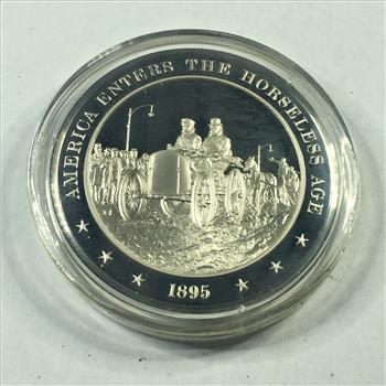 1.3 oz Proof Sterling Silver Historical Commemorative Medallion*America Enters the Horseless Age*In Capsule
