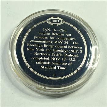 1.3 oz Proof Sterling Silver Historical Commemorative Medallion*Government Civil Service Based on Merit*In Capsule