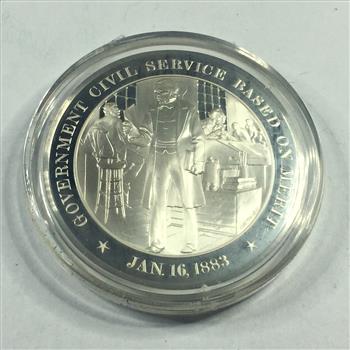 1.3 oz Proof Sterling Silver Historical Commemorative Medallion*Government Civil Service Based on Merit*In Capsule