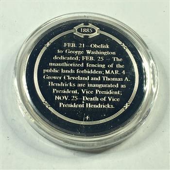 1.3 oz Proof Sterling Silver Historical Commemorative Medallion*Washington Monument Dedicated*In Capsule
