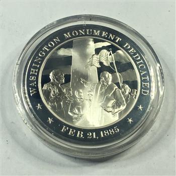 1.3 oz Proof Sterling Silver Historical Commemorative Medallion*Washington Monument Dedicated*In Capsule