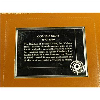 1500 Grains Sterling Silver Proof Ingot*Great Sailing Ships of History*GOLDEN HIND*1974 Franklin Mint