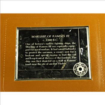 1500 Grains Sterling Silver Proof Ingot*Great Sailing Ships of History*WARSHIP OF RAMSES III*1974 Franklin Mint