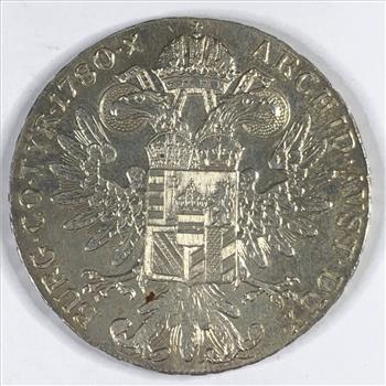 1780 Austria Silver Thaler*Restrike*.7516 ASW oz .8330 Fine Silver
