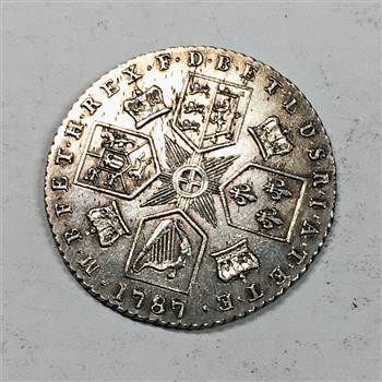 1787 KING GEORGE III GREAT BRITAIN EARLY SILVER SIXPENCE