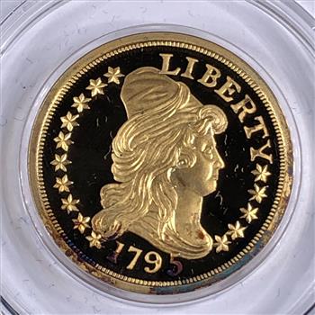 1795 24K Gold Layered Capped Bust $5 Half Eagle Replica*Proof*In Capsule