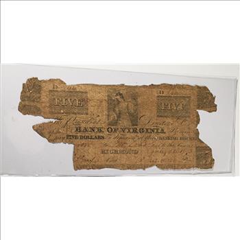 1800's? Bank of Virginia Five Dollars Obsolete Note