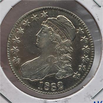 1832 Silver Capped Bust Lettered Edge Half Dollar