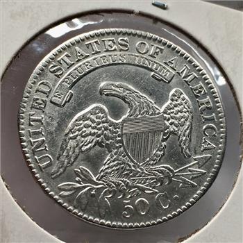 1833 Silver Capped Bust Lettered Edge Half Dollar
