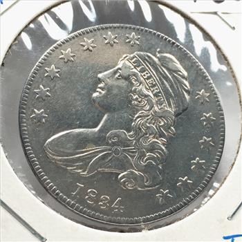 1834 Silver Capped Bust Lettered Edge Half Dollar