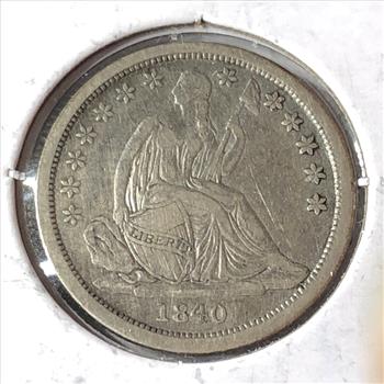 1840 (no drapery) Seated Liberty Dime*LIBERTY Fully Visible