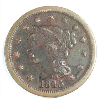 1845  Braided Hair Large Cent*LIBERTY Fully Visible