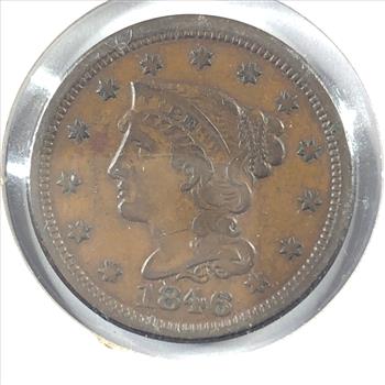 1846 (small date) Braided Hair Large Cent*LIBERTY Fully Visible