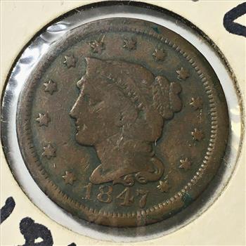 1847 Braided Hair Large Cent