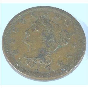 1851 Coronet Head US Large Cent Full Liberty Visible Nice Eye Appeal High Grade Coin