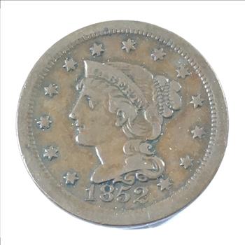 1852 Braided Hair Large Cent*LIBERTY Fully Visible