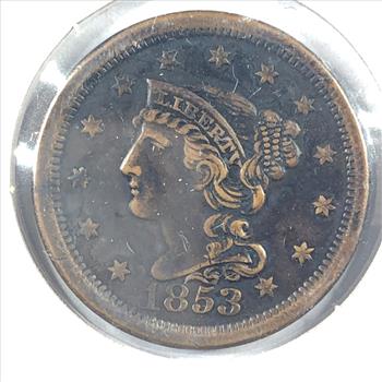 1853 Braided Hair Large Cent*LIBERTY Fully Visible*Nice Detail