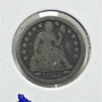 1853 with arrows Silver Seated Liberty Dime