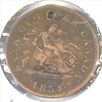 1854 Canada Half Penny Rare Early Coin