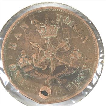 1854 Canada Half Penny Rare Early Coin
