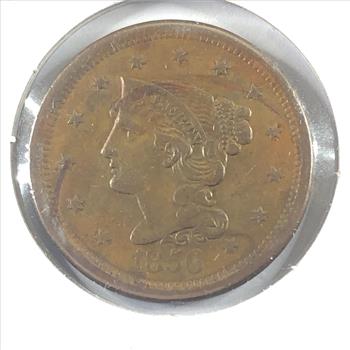 1856 Slanted 5 Coronet or Braided Hair Large Cent *High Grade