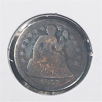1857 Silver Seated Liberty Dime