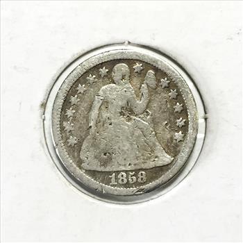 1858 Silver Seated Liberty Dime