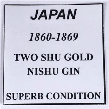 1860-1869 Japan 2 Shu Gold Nishu Gin