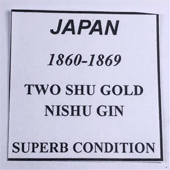 1860-1869 Japan 2 Shu Gold Nishu Gin
