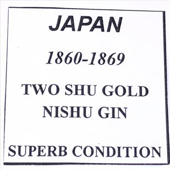 1860-1869 Japan 2 Shu Gold Nishu Gin