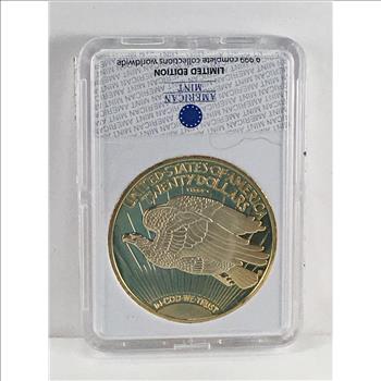 1861 24K Gold Layered Double Eagle $20 Replica*40mm In Custom Holder