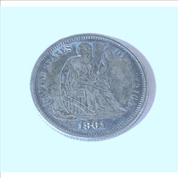 1861 Silver Seated Dime High Grade Civil War Era Coin