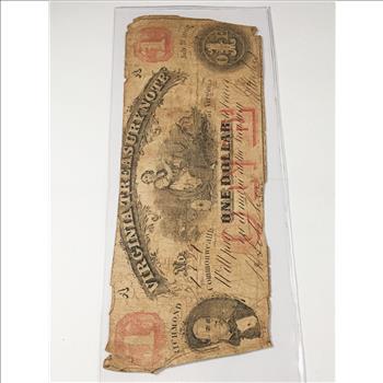 1862 $1 Virginia Treasury Note*Richmond