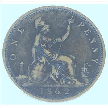 1862 British Large Penny of Queen Victoria Great Eye Appeal