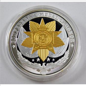1862 Confederate Medal of Honor Commemorative*Silver Layered with Spot Gold Proof*50mm*Protective Capsule