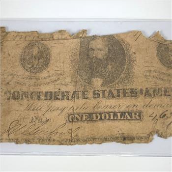 1862 Confederate States of America $1 Note*Richmond