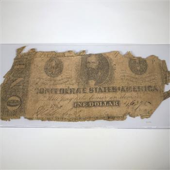 1862 Confederate States of America $1 Note*Richmond
