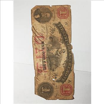 1862 One Dollar Virginia Treasury Note*Richmond