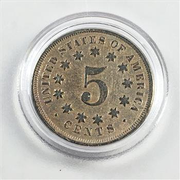 1867 without Rays Shield Nickel*In Protective Holder