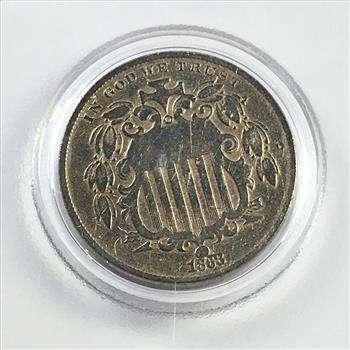 1868 without Rays Shield Nickel*In Protective Holder