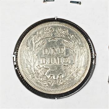 1869 Silver Seated Liberty Dime*LIBERTY Fully Visible*High Grade