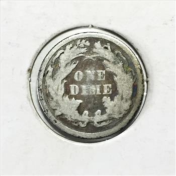 1875 Silver Seated Liberty Dime*Rainbow Tone