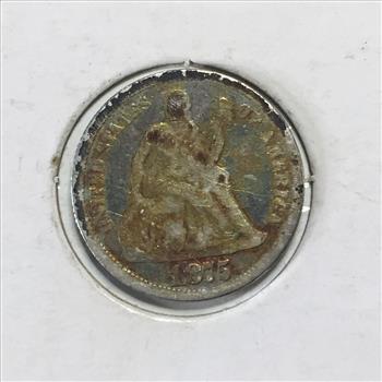 1875 Silver Seated Liberty Dime*Rainbow Tone