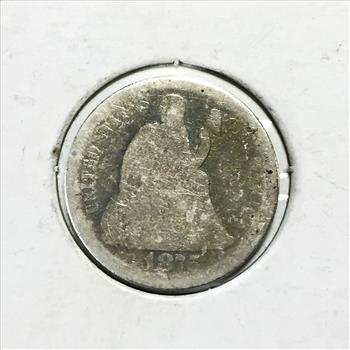 1875-S Silver Seated Liberty Dime*Rainbow Tone